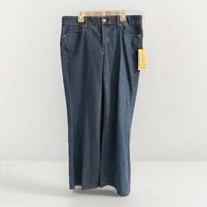 NYDJ Waist Match Bootcut Jeans size M Lift Tuck Flare Leg Mid Rise Dark Wash